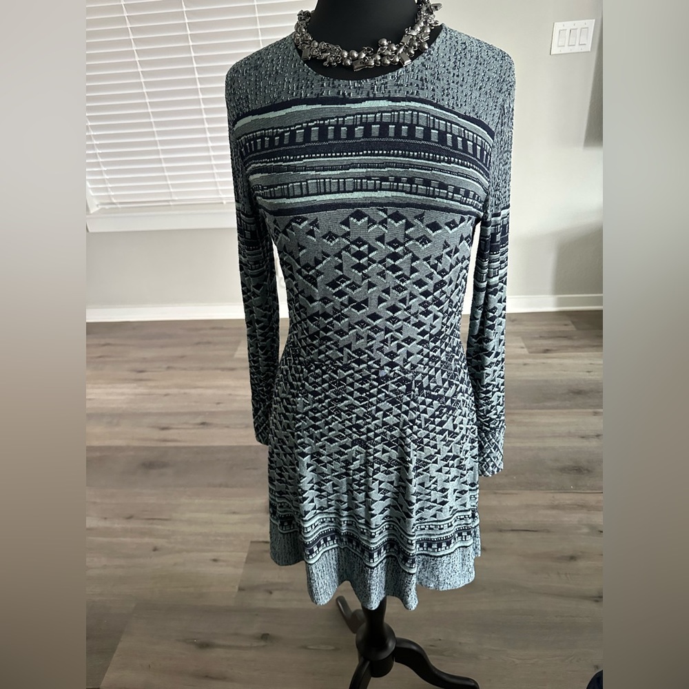 BCBG blue Kennidi fit and flare dress!